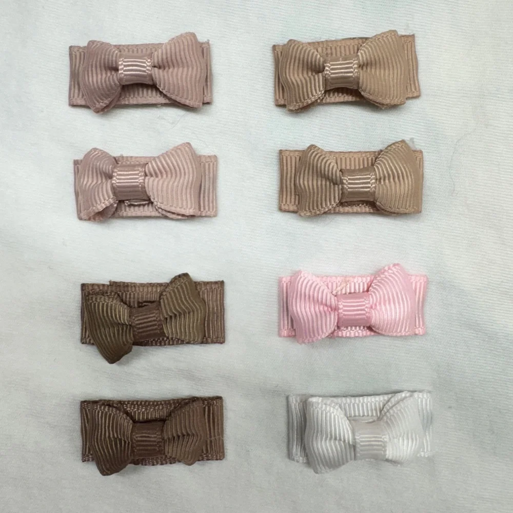 8ct Grosgrain Baby Bow Hair Clips